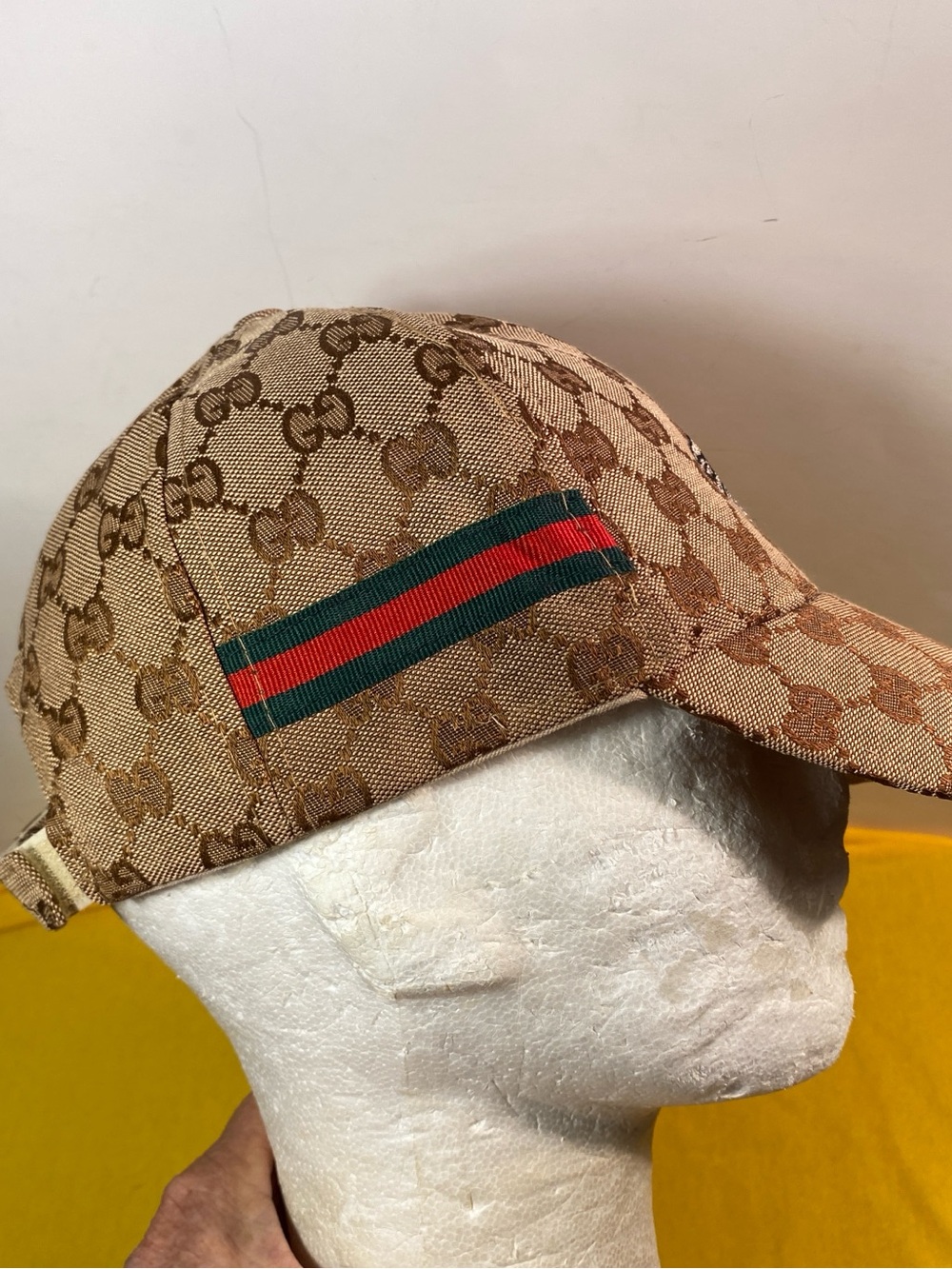 Brown Monogram Cap with Embroidered Bee - Picture 6 of 8